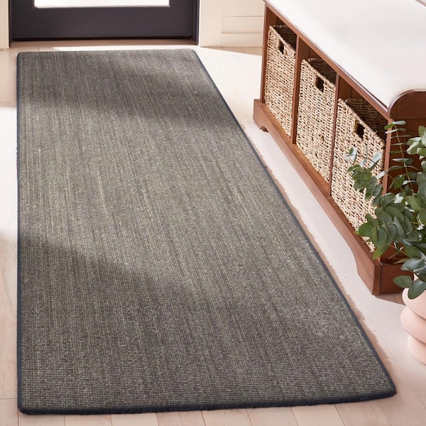 Martha Stewart Charcoal 2 ft. x 10 ft. Basket Marle Runner Rug