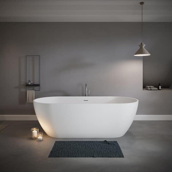 Aionor 69 in. x 29.5 in. Freestanding Solid Surface Stone Resin