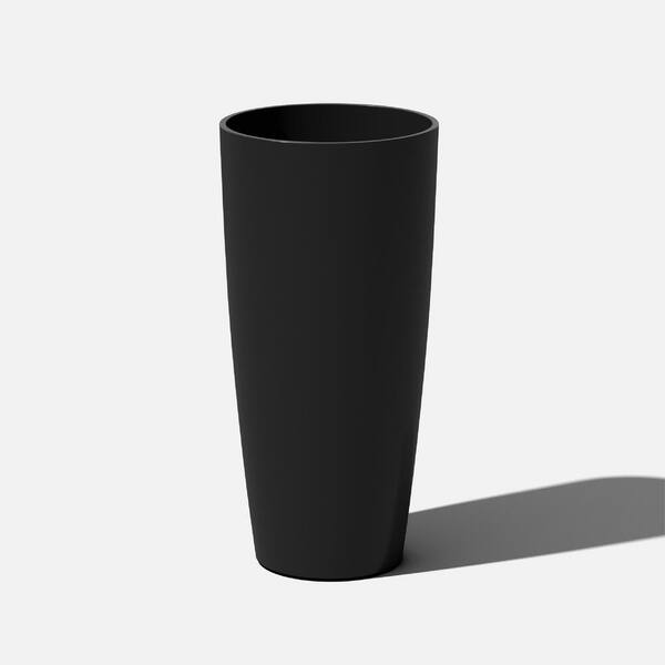 Veradek Selena 28 in. Black Plastic Pot Planter SLV28B The Home Depot