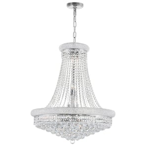 Empire 18 Light Down Chandelier With Chrome Finish