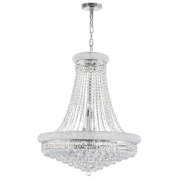 CWI Lighting Empire 18 Light Down Chandelier With Chrome Finish
