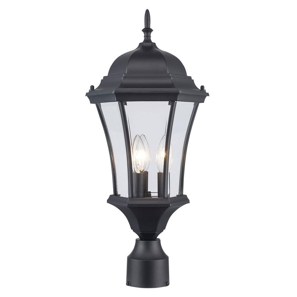 Bel Air Lighting Burlington 3-Light Black Outdoor Lamp Post Light ...