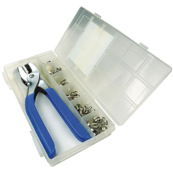 Seachoice Nickel Plated Brass Canvas Snap Kit With Tool (144-Piece
