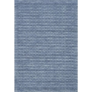 Perris Navy 4 ft. x 5 ft. Solid Contemporary Area Rug