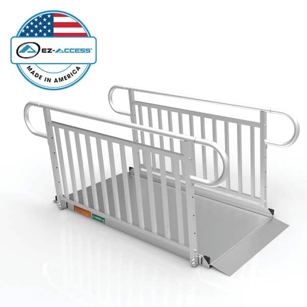 EZ-ACCESS GATEWAY 3G 6 ft. Aluminum Solid Surface Wheelchair Ramp with Vertical Picket Handrails