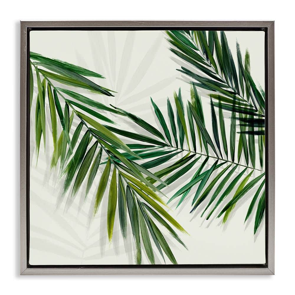 Tropical Palms with Shadows by Hannah Dawson Gray Floater Frame Nature Graphic Art Print 25 in. x 25 in. price history on PriceWatchPro