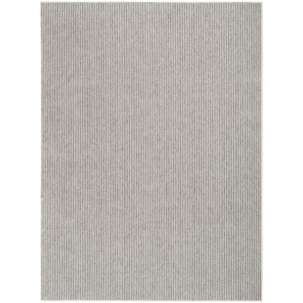 Nourison Natural Texture Ivory Grey 5 ft. x 7 ft. All-Over Design Contemporary Area Rug