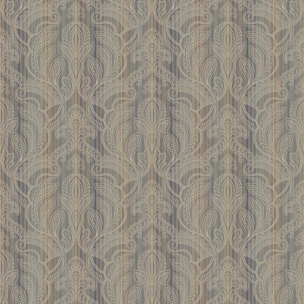 Nordic Elements Bronze Embossed Paisley Stripe Metallic Finish Non-Pasted N