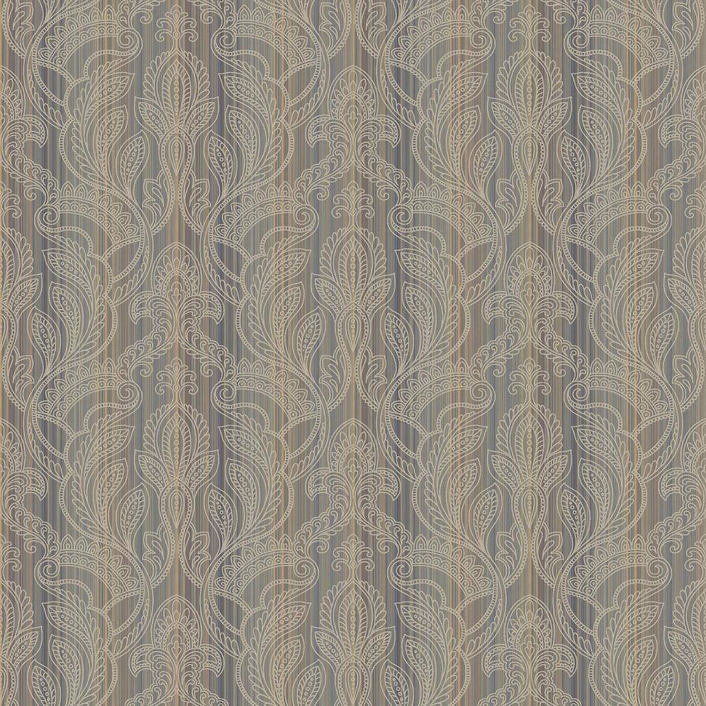 Nordic Elements Bronze Embossed Paisley Stripe Metallic Finish Non-Pasted N