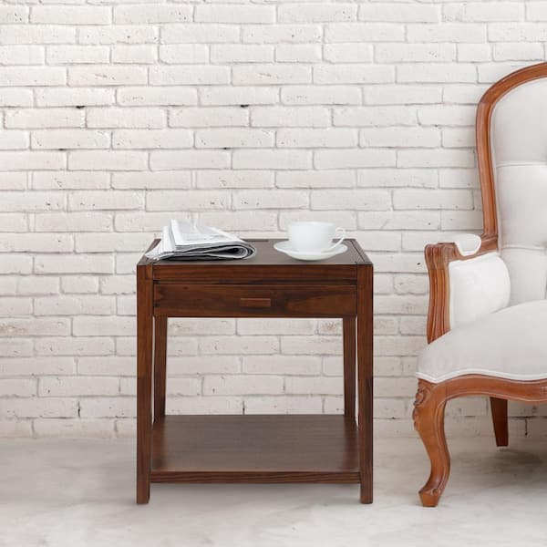 Casual Home Notre Dame Warm Brown Nightstand with USB Port