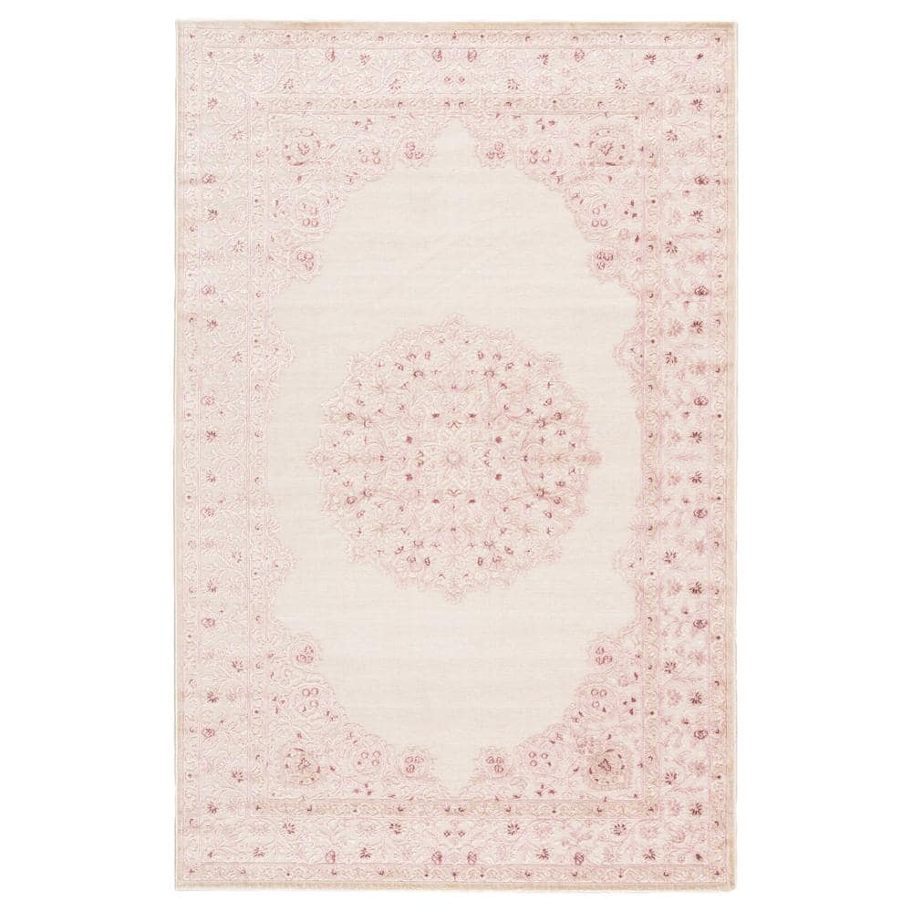 Gray Medallion Tufted Rectangular Wool-Chenille Blend Rug