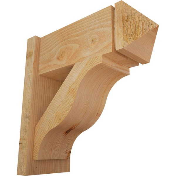 Ekena Millwork 8 in. x 20 in. x 20 in. Douglas Fir Fuston Arts and Crafts Rough Sawn Outlooker