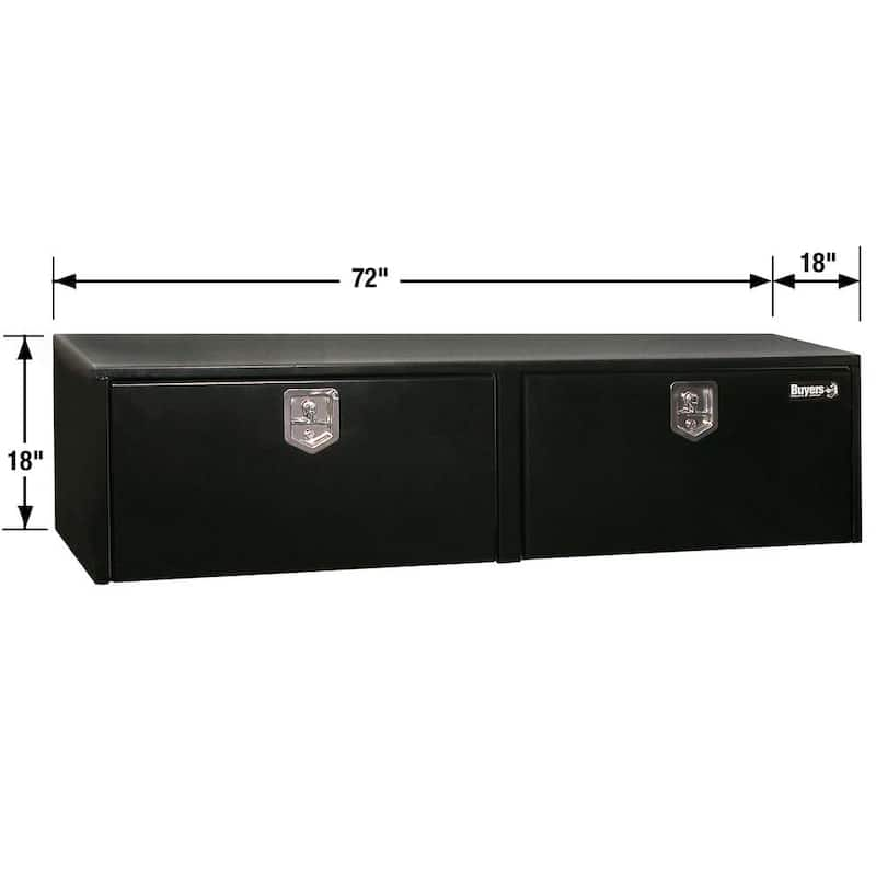 18 in. x 18 in. x 72 in. Gloss Black Steel Underbody Truck Tool Box