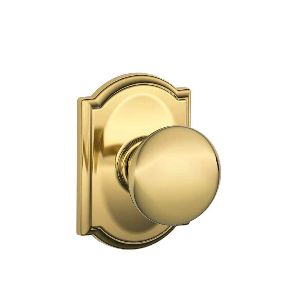 Schlage Camelot Bright Brass Plymouth Passage Hall/Closet Door Knob F10 ...