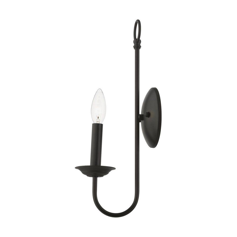 Estate Classical Black Steel Wall Sconce - 16" Height