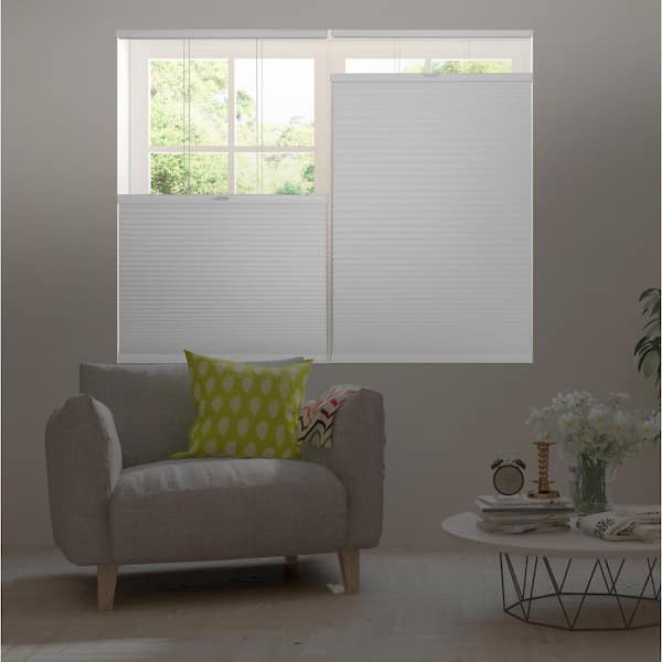 Home Decorators Collection Shadow White Top Down Bottom Up Cordless Blackout Cellular Shades - 51 in.W x 64 in. L (Actual Size 50.75 x 64)