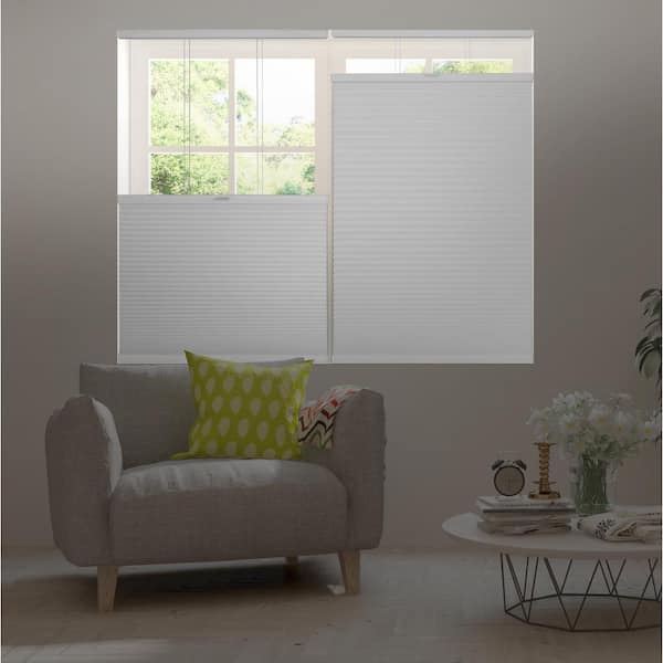 Home Decorators Collection Shadow White Top Down Bottom Up Cordless Blackout Cellular Shades - 21.5 in.W x 72 in. L (Actual Size 21.25 x 72)