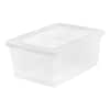 IRIS 17 quart Storage Box External Dimensions 17.5 Length x 12 Width x 17.5  Depth x 7 Height 4.25 gal Snap in Lid Closure Stackable Plastic Clear For  Scissors Notebook Office Supplies