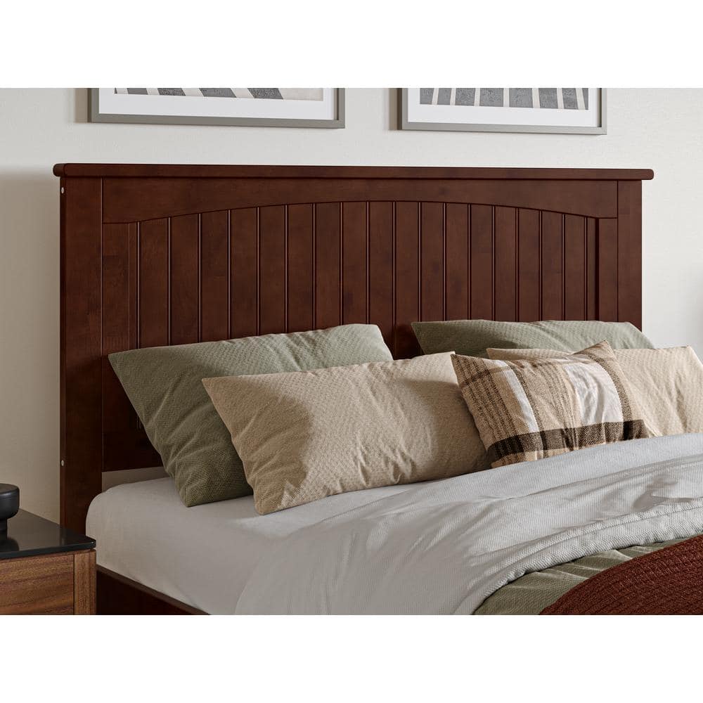 Nantucket Walnut Full Wood Platform Bed with Storage Drawers