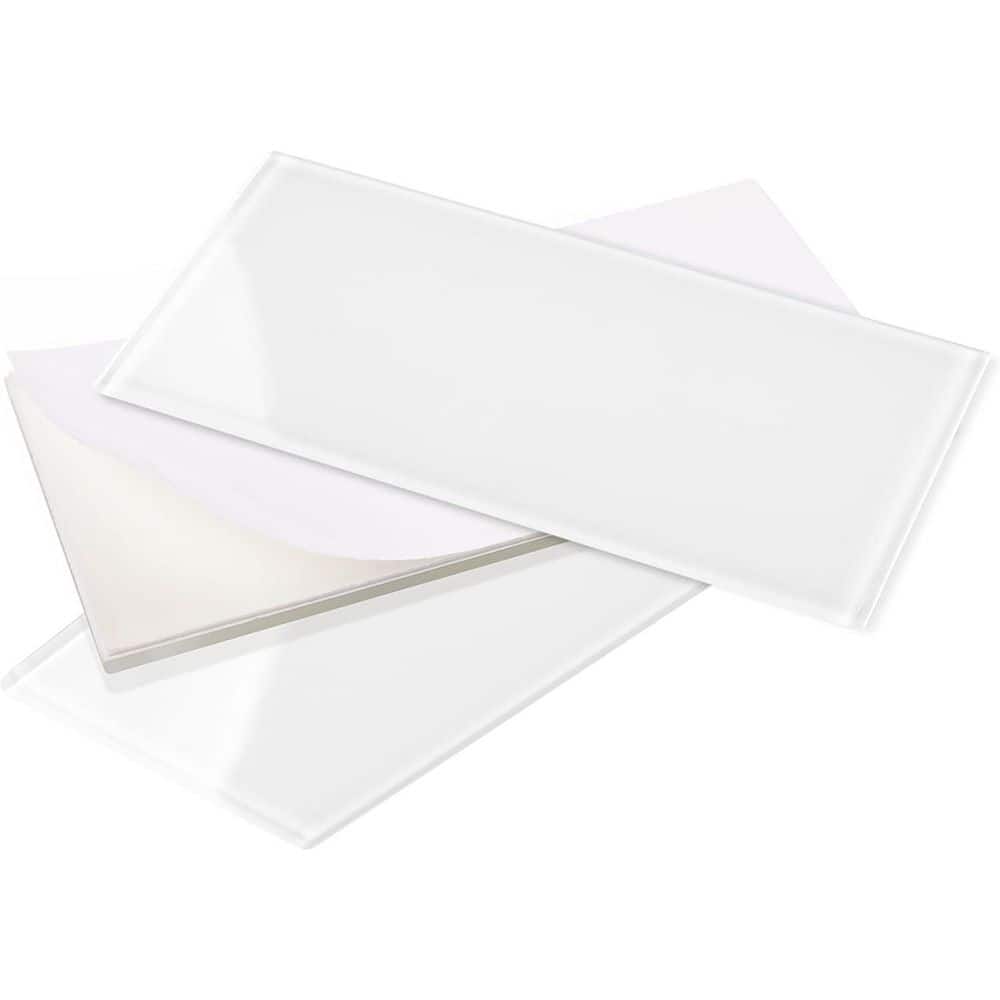 Modern Snow White 3 in. x 6 in. Glossy Glass Subway Wall Tile (10 sq.ft./Case) price history on PriceWatchPro