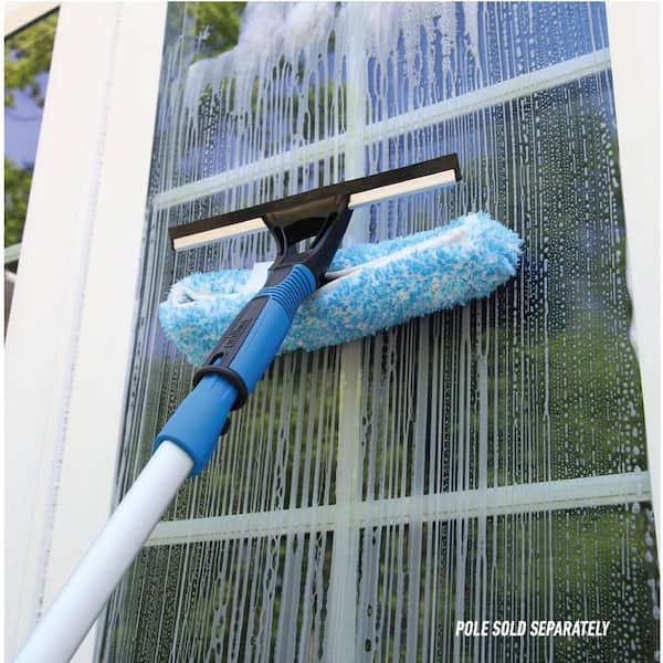 10 in. 2-in-1 Window Cleaner Squeegee & Scrubber Combi