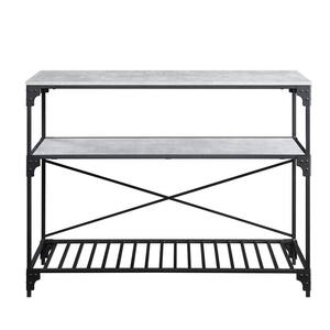 wetiny Kitchen Island Black and Concrete sa-AC00272 - The Home Depot