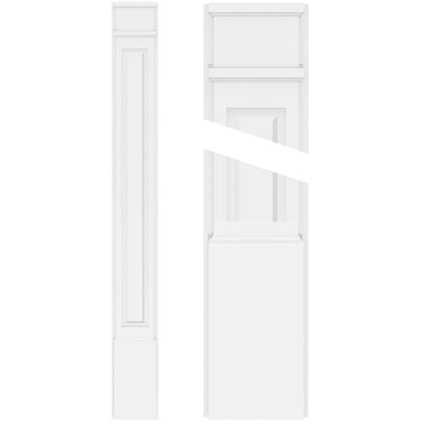 Ekena Millwork 2 in. x 10 in. x 90 in. Raised Panel PVC Pilaster Moulding with Decorative Capital and Base (Pair)