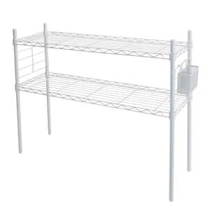 White 2-Tier Steel Etagere Adjustable Shelves (12.01 in. W x 27.99 in. H x 36.02 in. D)