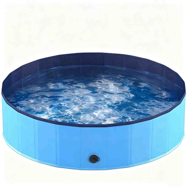 80 in. x 12 in. Foldable Round Kiddie Pool Pet Dog Swimming Pool Pet Bath Pool