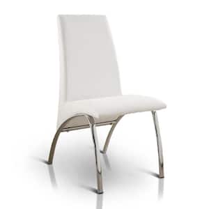 Audna White Leatherette Upholstered Dining Chair (Set of 2)