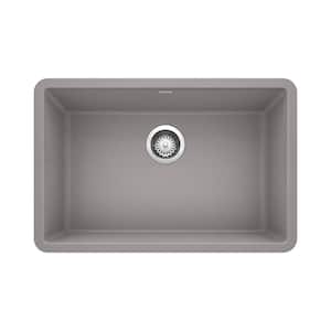 PRECIS Undermount Granite Composite 27 in. Single Bowl Kitchen Sink in Metallic Gray
