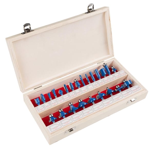Unbranded 24-Piece Router Bit Set with 1/4 in. Shank and Carry Case