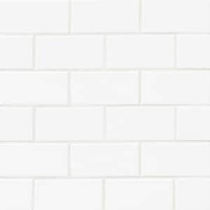 Traditions Rectangle 3 in. x 6 in. Glossy Ice White Ceramic Wall Tile (10 sq. ft./Case)