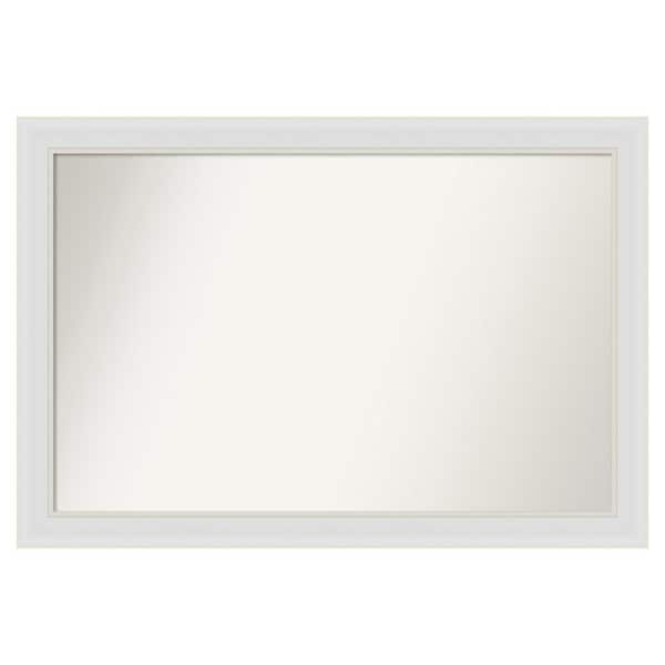 Amanti Art Flair Soft White Narrow 38 in. x 26 in. Custom Non-Beveled Satin Recyled Polystyrene Bathroom Vanity Wall Mirror