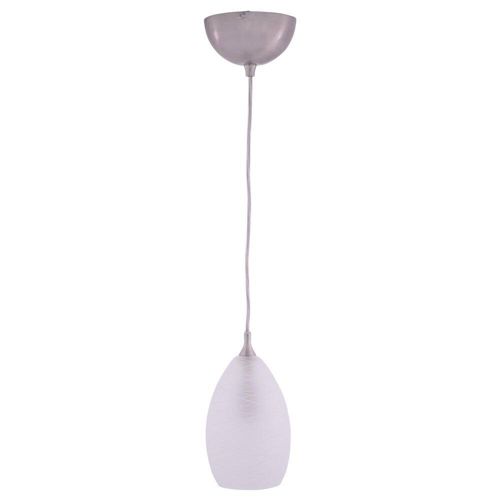 Milano Satin Nickel Mini Pendant with Cocoon Glass Shade