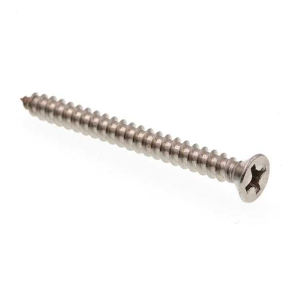 Prime-Line #6 x 1-1/2 in. Grade 18-8 Stainless Steel Self-Tapping Flat Head Phillips Drive Sheet Metal Screws (25-Pack)