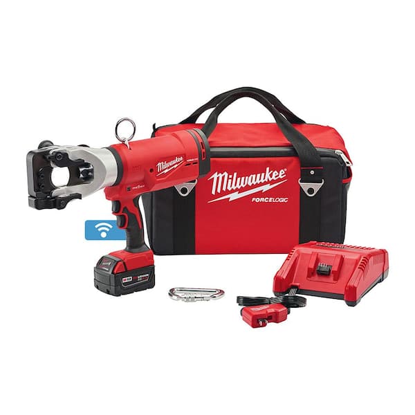 Milwaukee M18 18V Lithium-Ion Cordless FORCE LOGIC 1590 ACSR Cable Cutter W/ (1) 5.0Ah Battery, Charger, Tool Bag