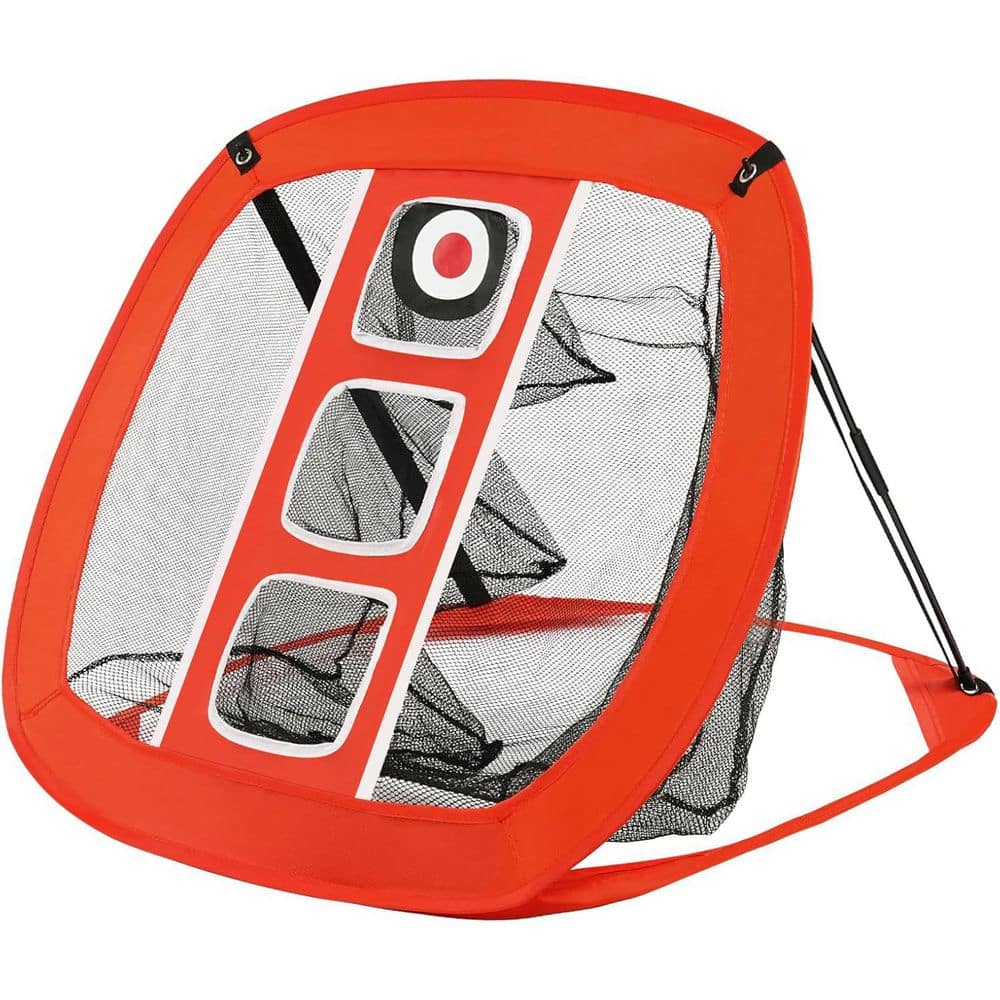 Misopily 10 x 7 ft. Golf Practice Net and Mat with Target Cloth, 7 Tees, 6 Balls, for Indoor Outdoor Use, Golf Gifts for Men