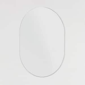 Khristy Mini 22 in. W x 28 in. H Oval Frameless Wall Mount Bathroom Vanity Mirror with Polished Edge