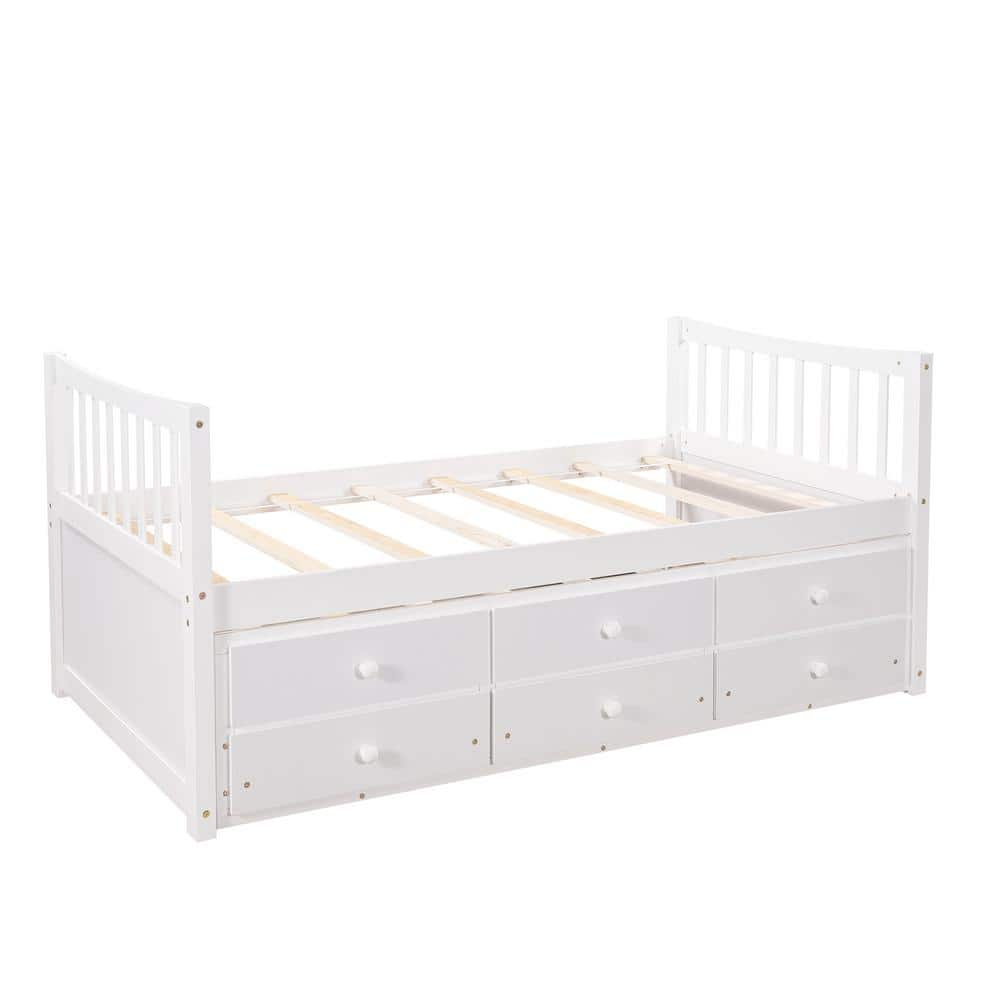 Qualler Pattonsburg White Twin Size Daybed with Trundle and Drawers ...