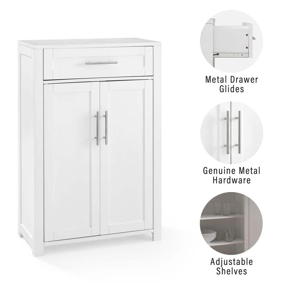 White Shaker-Style Living Room Cabinet with Adjustable Shelving