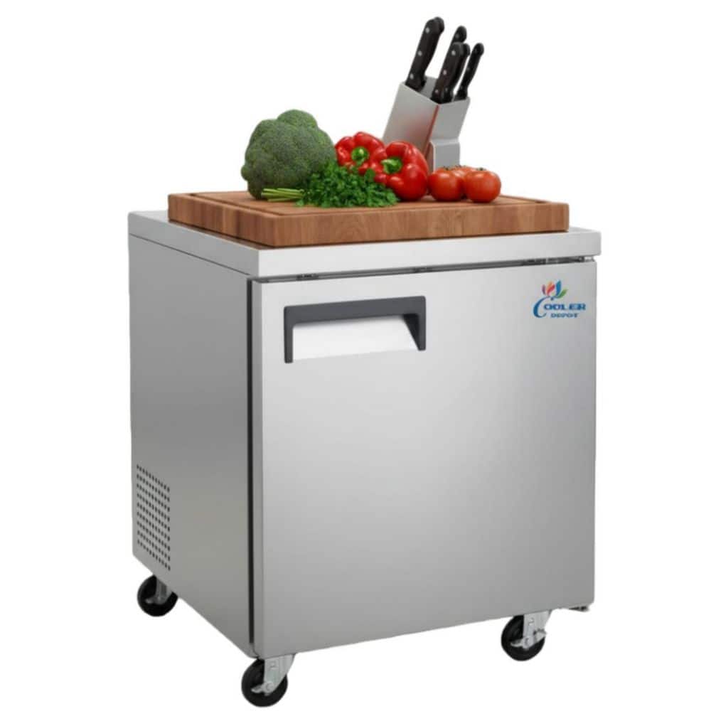 29 in. 6.3 cu. ft. ETL Certified Auto Defrost Upright Undercounter Refrigerator in Stainless Steel