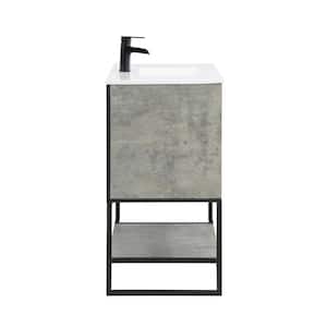Scarsdale 36 in. W x 18.25 in. D x 34.75 in. H Bath Vanity in Concrete Grey with White Ceramic Top