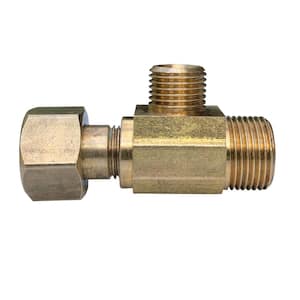 Easy Connect 3/8 in. Female Compression Swivel x 3/8 in. Male Compression x 1/4 in. Male Compression Brass Tee Fitting