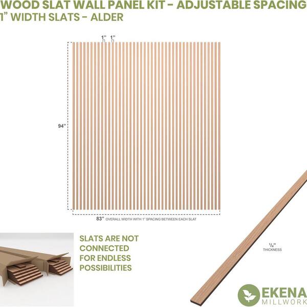 Kona Brown Wood Slat Panels for Walls - Stout (94 Long or 106