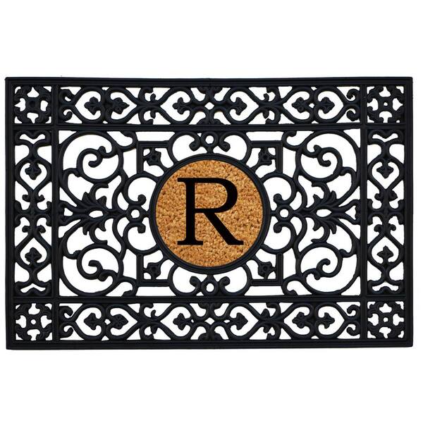 24 in. x 36 in. Rubber Monogrammed R Door Mat