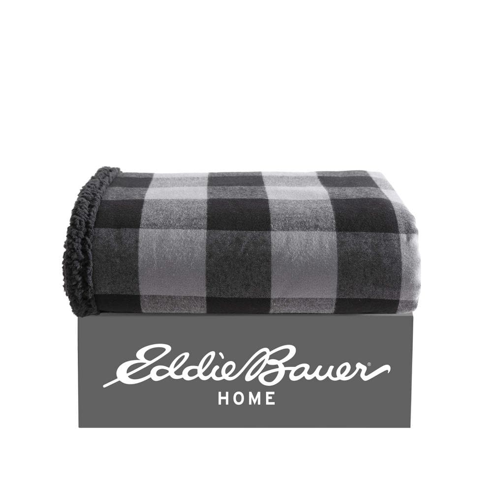 50"x60" Reversible Cabin Plaid Sherpa Throw Blanket