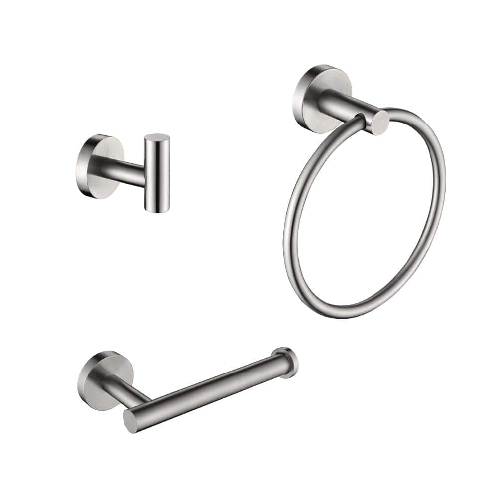 3-Piece Stainless Steel Bathroom Hardware Set in Brushed Nickel Includes Towel Bar, Paper Holder and Robe Hook price history on PriceWatchPro