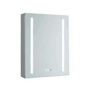 20 in. W x 26 in. H Rectangular Silver Aluminum Recessed/Surface Mount Medicine Cabinet with Mirror and 3-Shelves