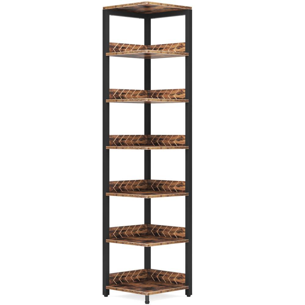 TRIBESIGNS WAY TO ORIGIN Jannelly 77 in. Tall Rustic Brown Wood 6Shelf
